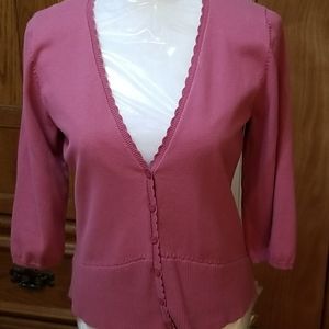 Christopher and Banks mauve cardigan sweater